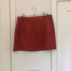 EUC BCBG Maxazria Rust faux wrap skirt